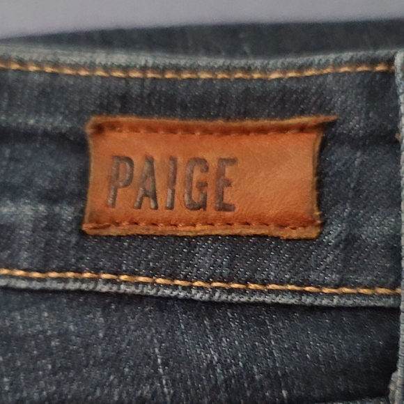 PAIGE Dark Wash Peg Ankle Zip Skinny Jeans - Picture 6 of 7